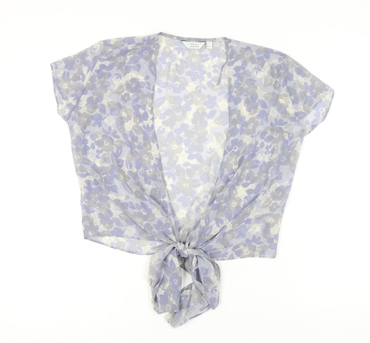 Next Women's Blue Floral Kimono Blouse Size 12