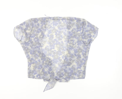 Next Women's Blue Floral Kimono Blouse Size 12