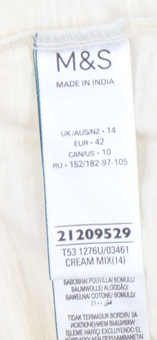 Womens UK Size 14 Marks and Spencer Ivory Basic Blouse