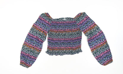 Marks and Spencer Girls Multicoloured Floral Blouse 12-13 Years