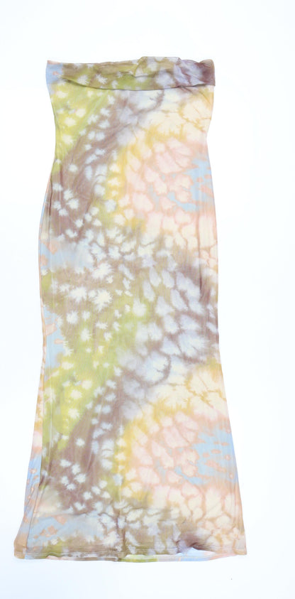 ASOS DESIGN Women's Multicoloured Strapless Dress Size 12