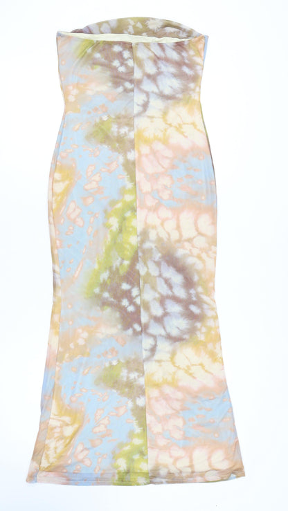 ASOS DESIGN Women's Multicoloured Strapless Dress Size 12