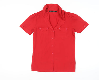 Womens UK Size 8 NEXT Red  Button-Up