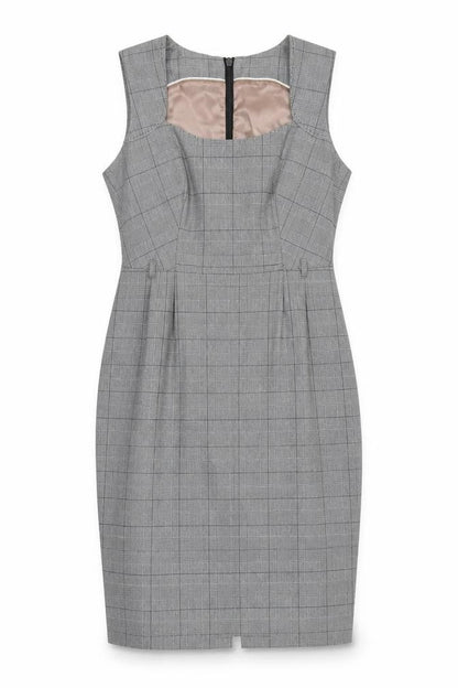 Next Women's Grey Check Sheath Dress Size 10