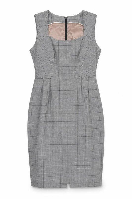 Next Women's Grey Check Sheath Dress Size 10