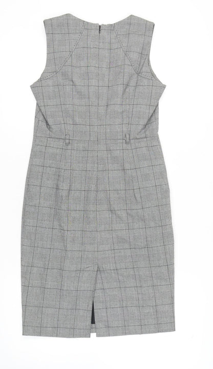 Next Women's Grey Check Sheath Dress Size 10