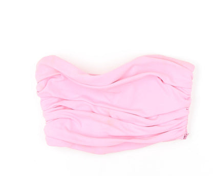 Womens UK Size M Zara Pink Cropped Blouse