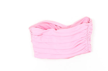 Womens UK Size M Zara Pink Cropped Blouse