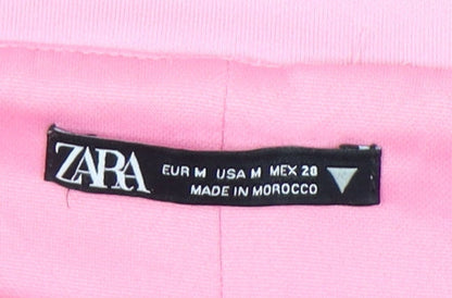 Womens UK Size M Zara Pink Cropped Blouse