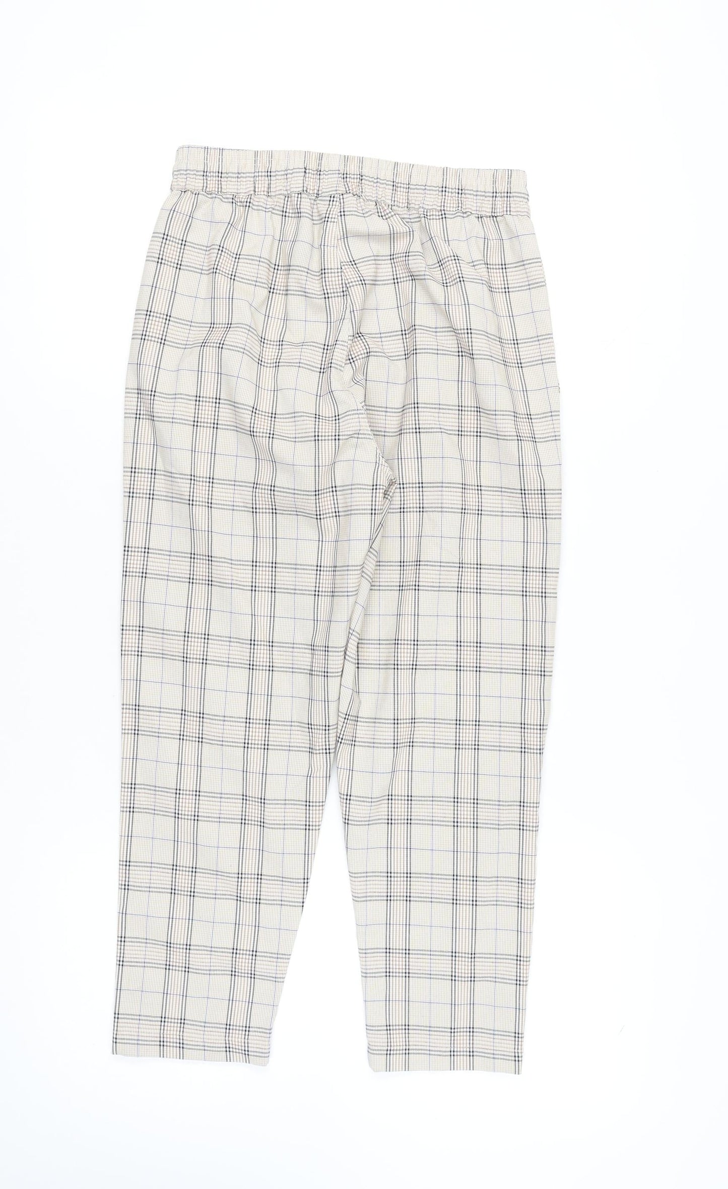 Agora Women's Beige Plaid Trousers, Size S