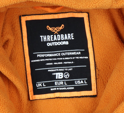 Threadbare Men's Orange Pullover Hoodie, Size L