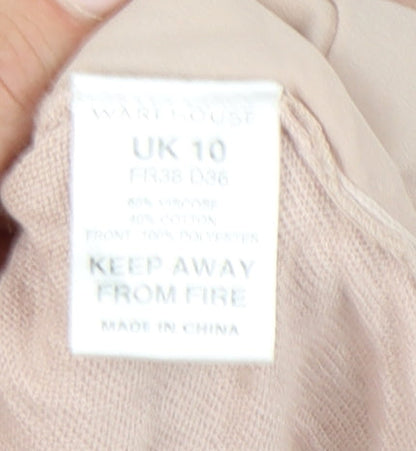Womens UK Size 10 Warehouse Beige Pullover Jumper