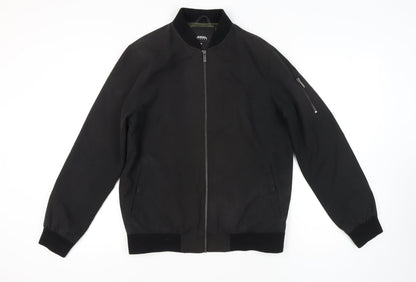Mens UK Size M Burton Menswear London Black Bomber Jacket