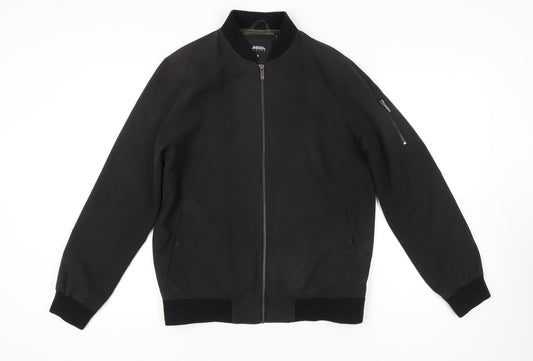 Mens UK Size M Burton Menswear London Black Bomber Jacket