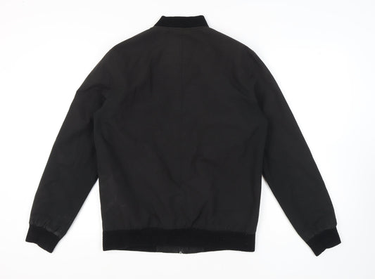 Mens UK Size M Burton Menswear London Black Bomber Jacket