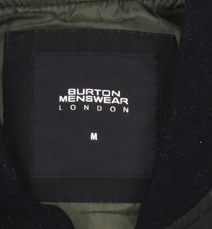 Mens UK Size M Burton Menswear London Black Bomber Jacket