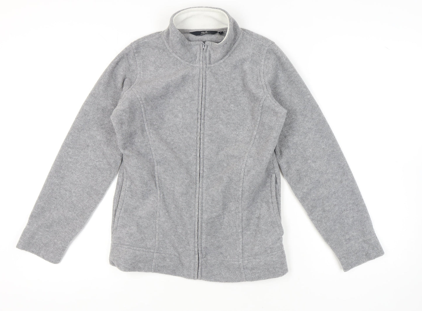 Womens UK Size S ISLE Grey Basic Jacket