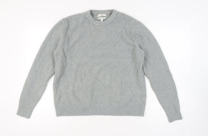 Marks and Spencer Men's Grey Waffle Knit Jumper, L