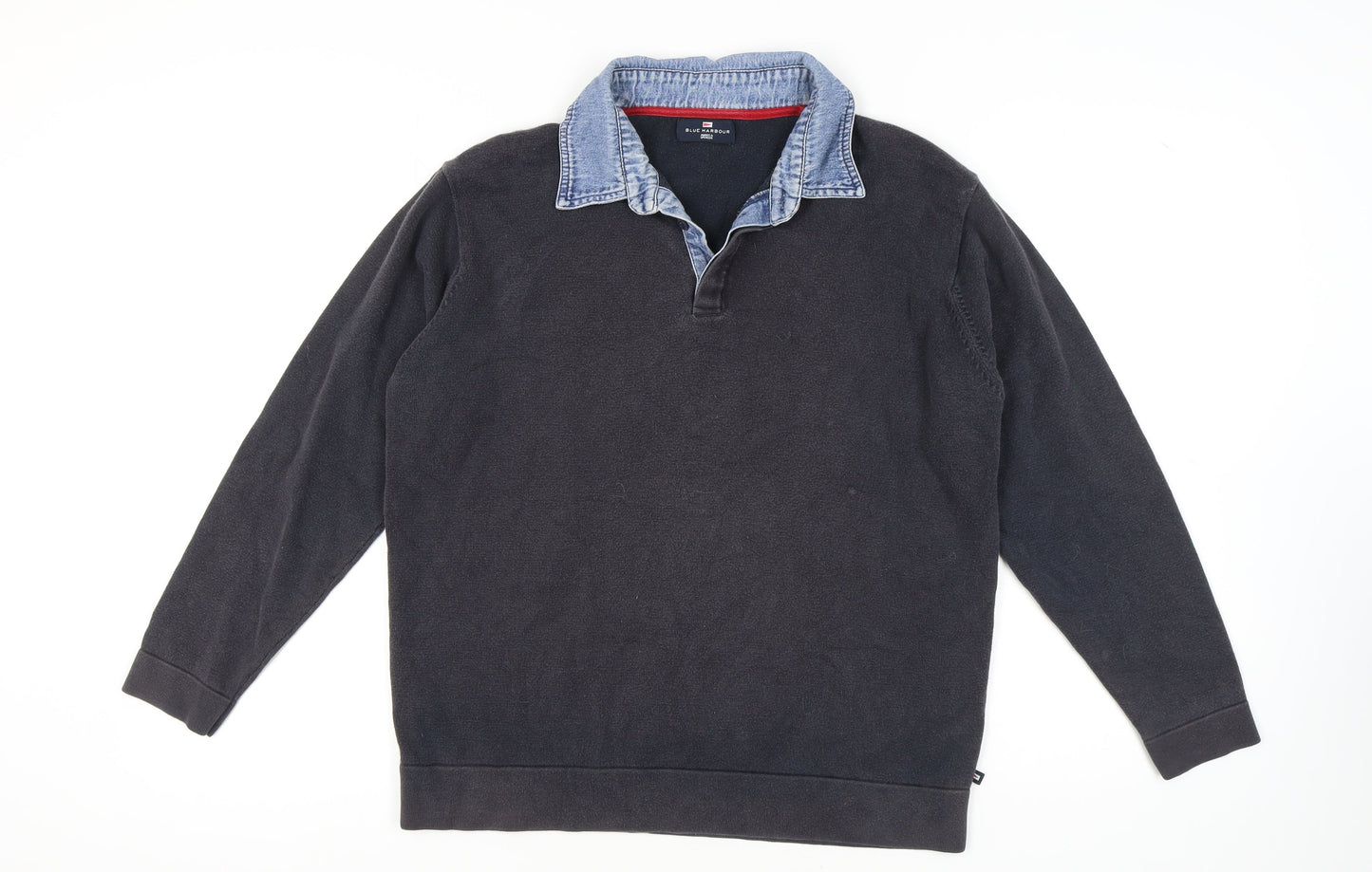 Marks and Spencer Men’s Black Henley Jumper Large