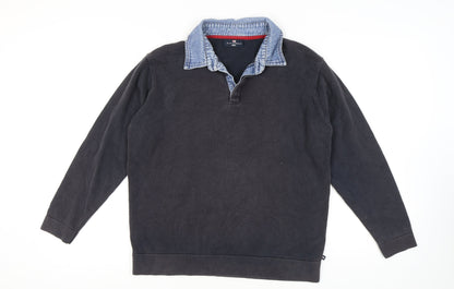 Marks and Spencer Men’s Black Henley Jumper Large