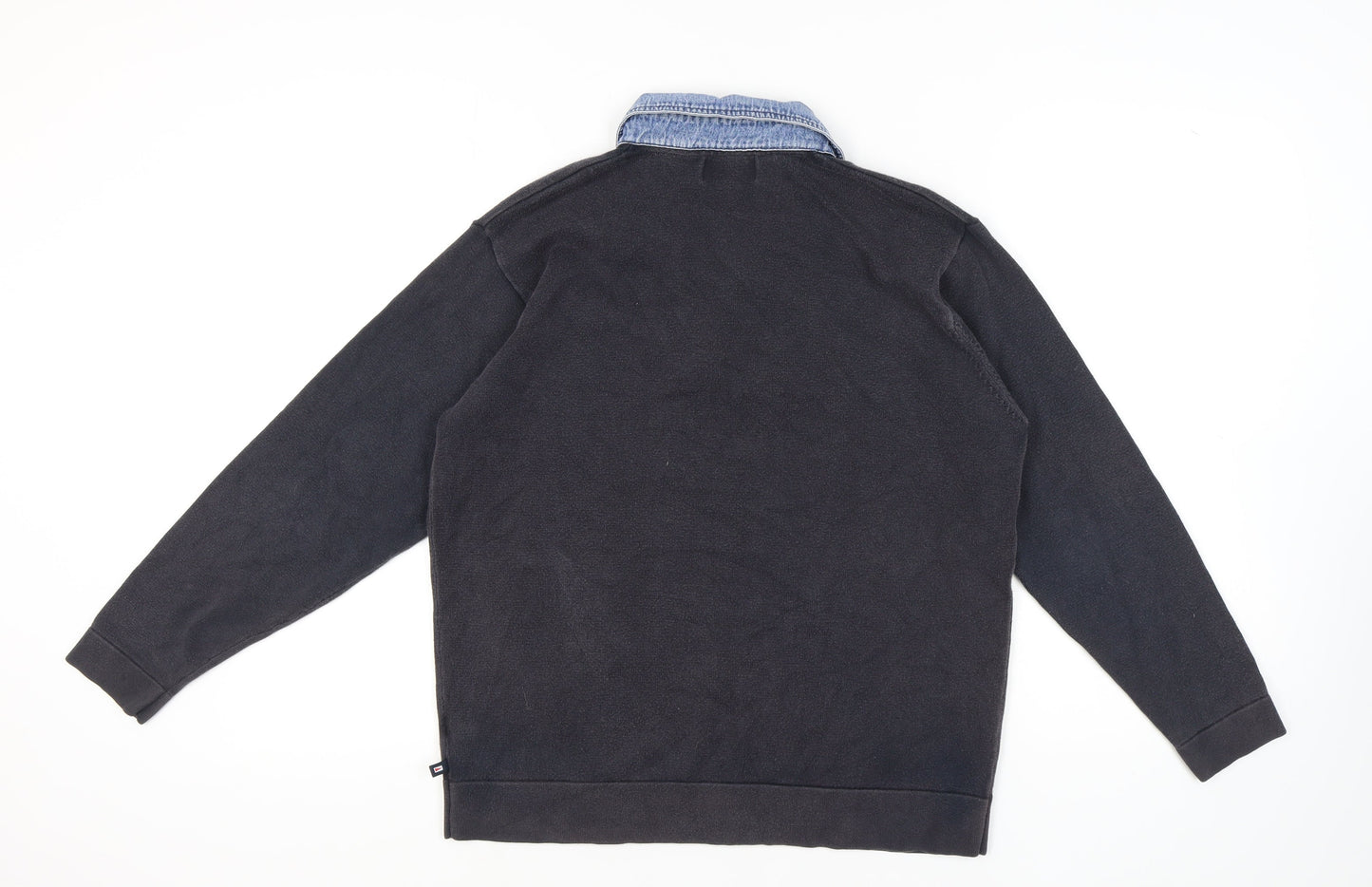 Marks and Spencer Men’s Black Henley Jumper Large