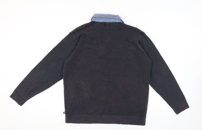 Marks and Spencer Men’s Black Henley Jumper Large