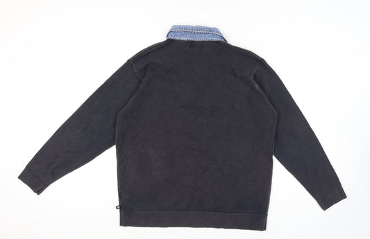 Marks and Spencer Men’s Black Henley Jumper Large