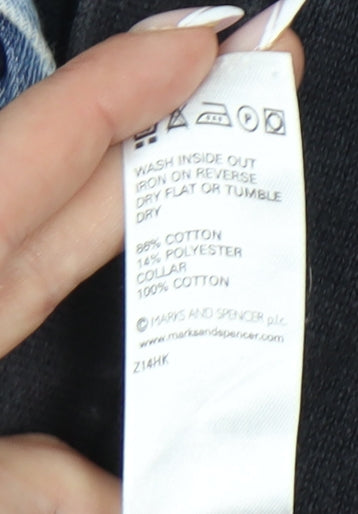 Marks and Spencer Men’s Black Henley Jumper Large