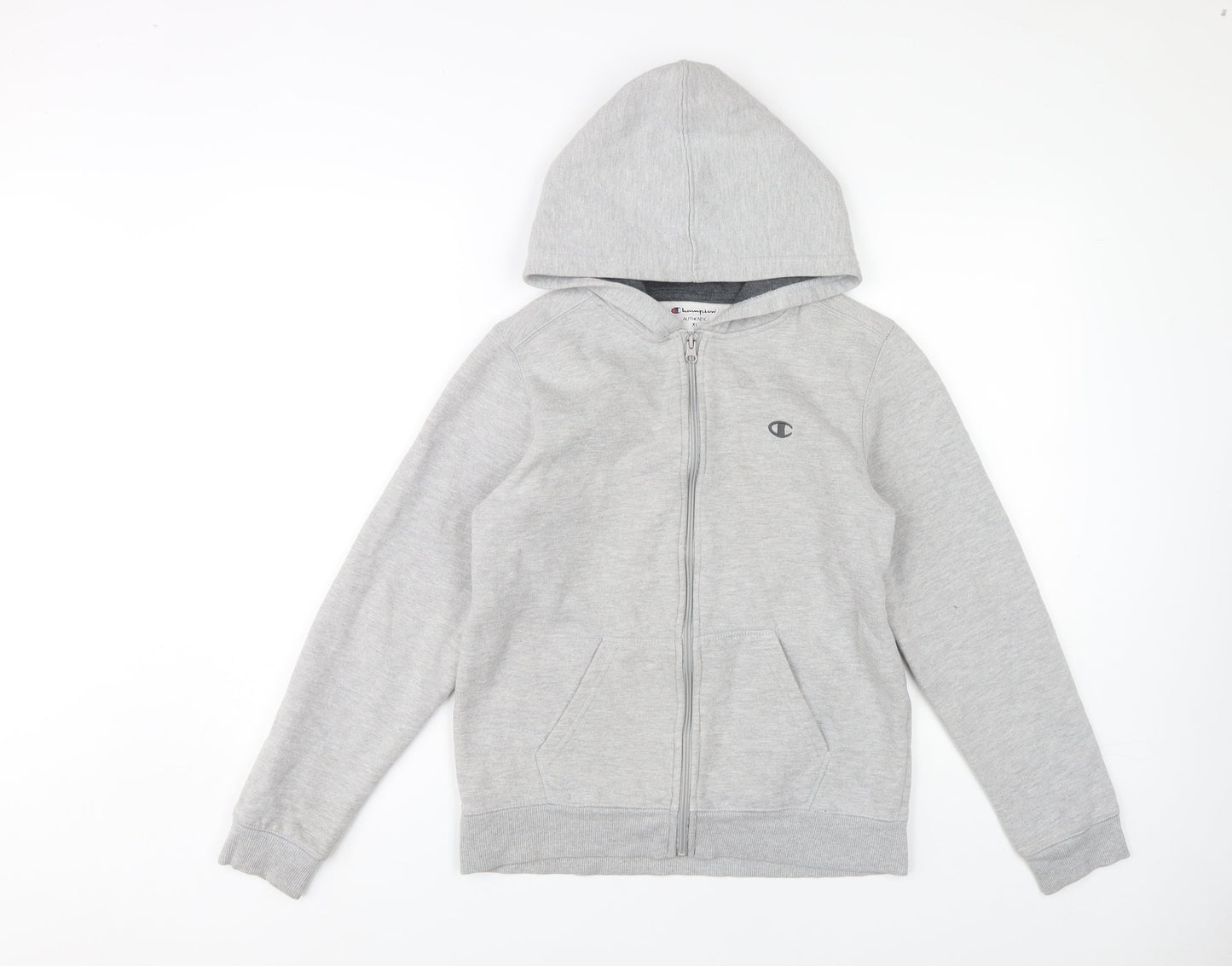 Champion Boys Grey Hoodie XL Full Zip with Logo