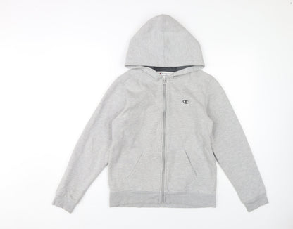 Champion Boys Grey Hoodie XL Full Zip with Logo