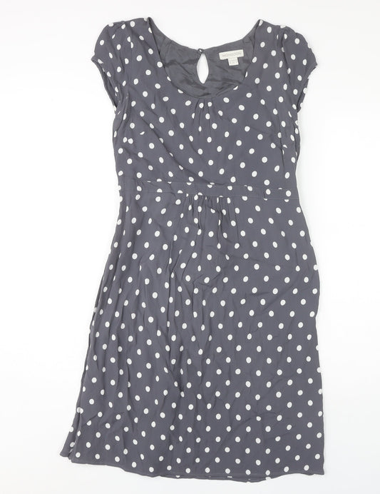 Monsoon Women's Grey Polka Dot A-Line Dress - Size 12