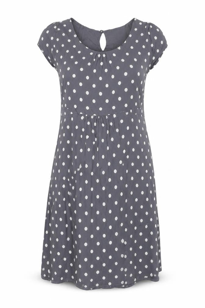 Monsoon Women's Grey Polka Dot A-Line Dress - Size 12