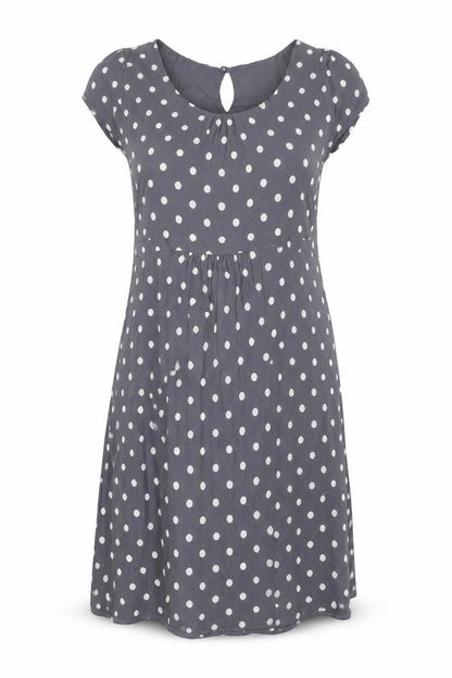 Monsoon Women's Grey Polka Dot A-Line Dress - Size 12