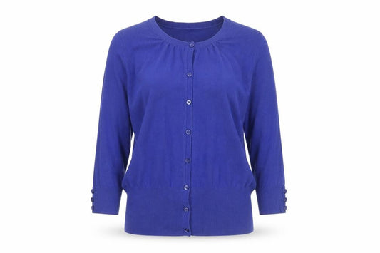 Front view of Red Herring Women's Blue Cardigan, size 12