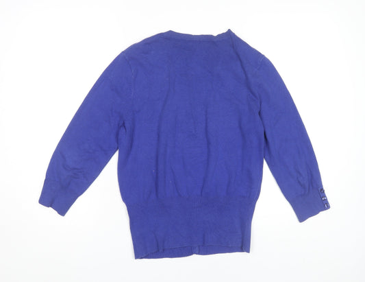 Womens UK Size 12 Red Herring Blue Cardigan Jumper