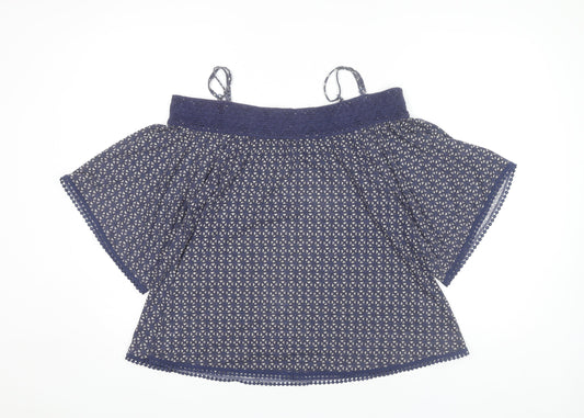 Womens UK Size 8 NEXT Blue Off the Shoulder Blouse