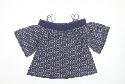 Womens UK Size 8 NEXT Blue Off the Shoulder Blouse
