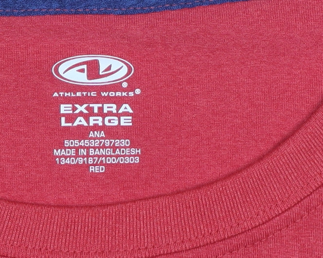 Athletic Works Men's Red XL T-Shirt Basic Activewear