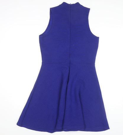 Superdry Women's Blue Fit & Flare Sleeveless Dress, M