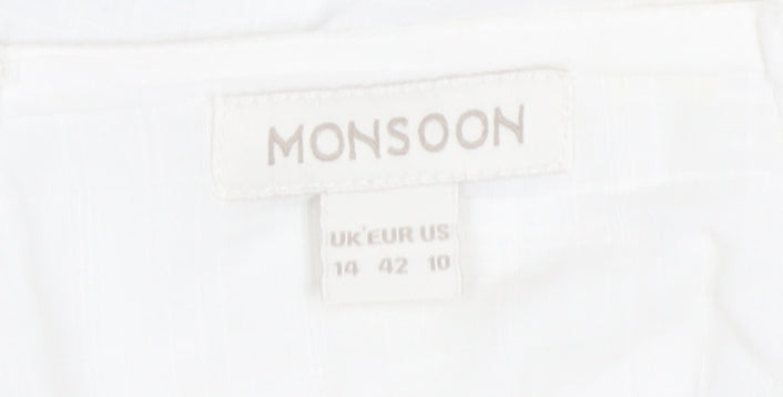 Monsoon Women’s White Beaded Skirt, Size 14