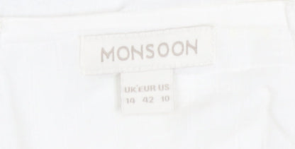 Monsoon Women’s White Beaded Skirt, Size 14