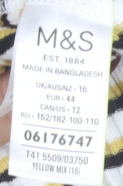 Womens UK Size 16 Marks and Spencer Multicoloured Basic T-Shirt
