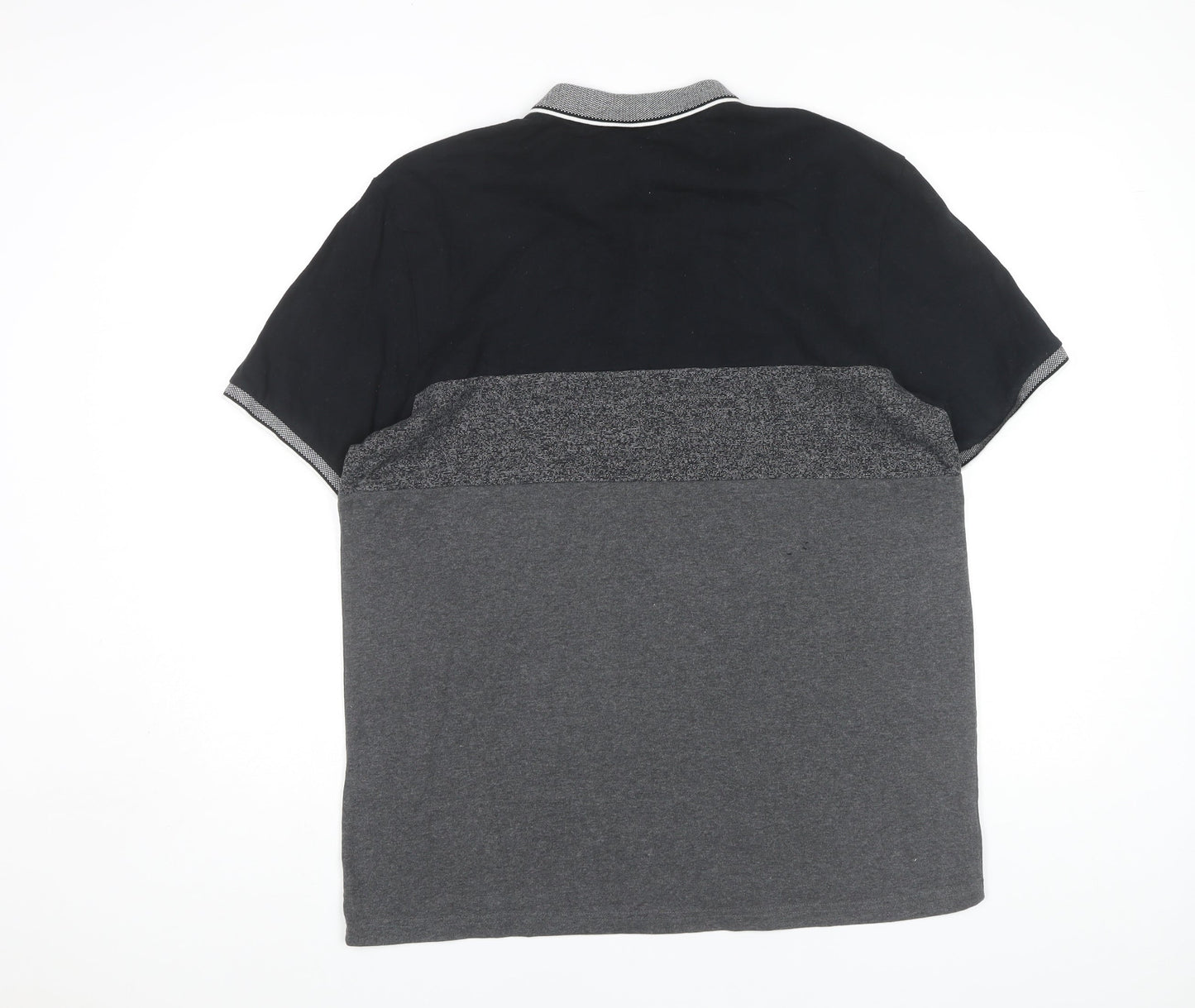 Next Men's L Black Colourblock Polo