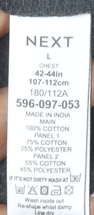 Next Men's L Black Colourblock Polo