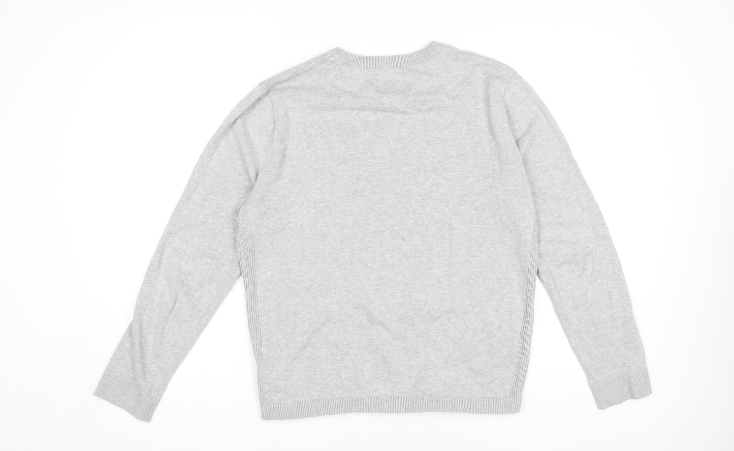 Jack & Jones Men's Grey Cotton Pullover Jumper M