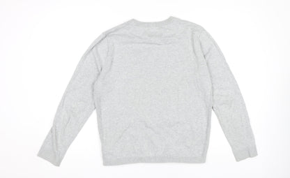 Jack & Jones Men's Grey Cotton Pullover Jumper M