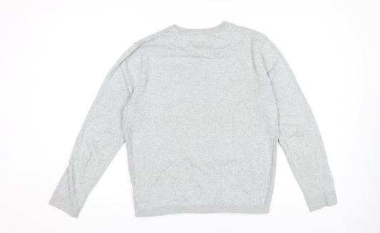 Jack & Jones Men's Grey Cotton Pullover Jumper M