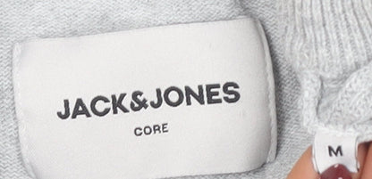 Jack & Jones Men's Grey Cotton Pullover Jumper M