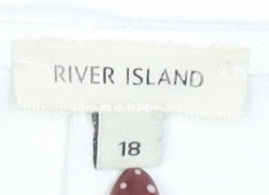 Womens UK Size 18 River Island White Basic Blouse