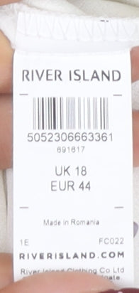 Womens UK Size 18 River Island White  Tank